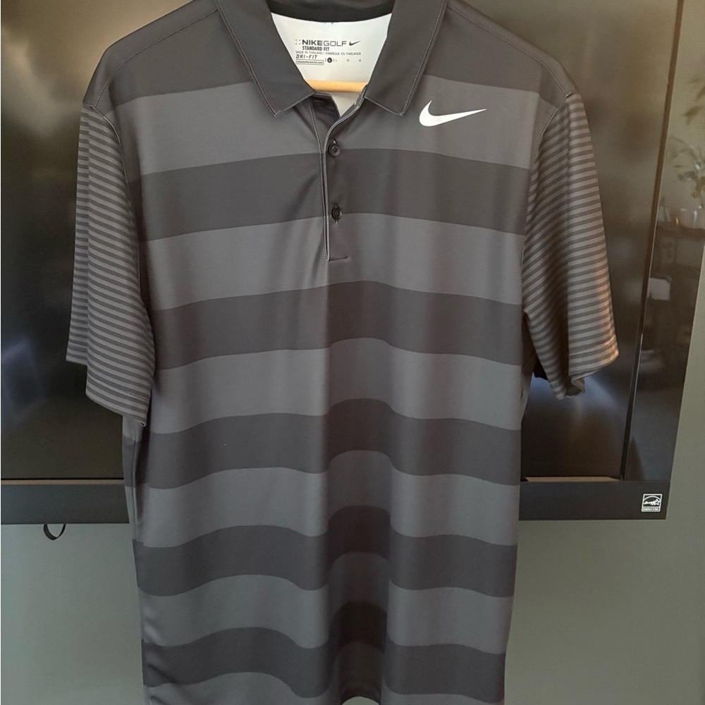 Nike Black and Gray Performance Polo Shirt